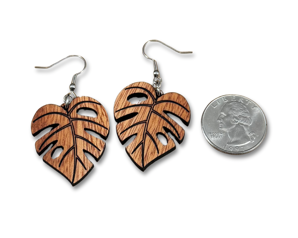 Kamani Monstera Earrings