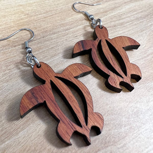 Koa Honu Earrings (medium)