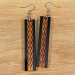 Load image into Gallery viewer, Koa wood and Acrylic Maka Ihe Earrings
