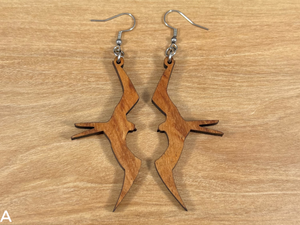 Koa Iwa Bird Earrings