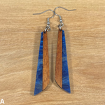 이미지를 갤러리 뷰어에 로드 , Acrylic and Koa Wood Earrings Blue Flame
