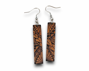 Koa Engraved Earrings (short)