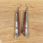 Load image into Gallery viewer, Acrylic and Koa Wood Earrings Gray Pearl
