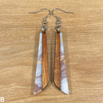 Load image into Gallery viewer, Acrylic and Koa Wood Earrings Mauve Swirl
