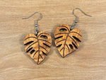 Load image into Gallery viewer, Koa Monstera Earrings
