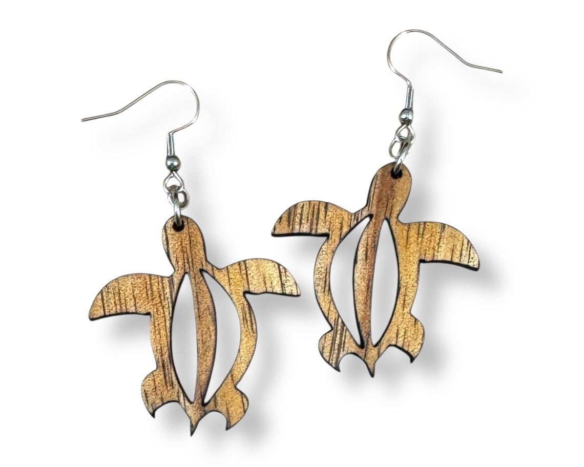 Koa Honu Earrings (medium)