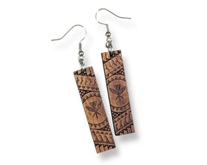 Koa Engraved Earrings (short)