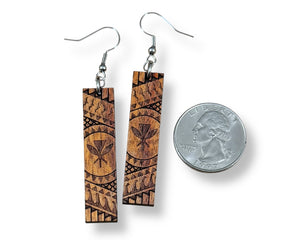 Koa Engraved Earrings (short)
