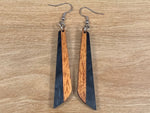 Load image into Gallery viewer, Acrylic and Koa Wood Earrings Black pearl
