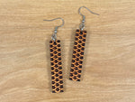 Load image into Gallery viewer, Engraved Koa Fish Scale Earrings (short)
