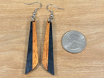 Load image into Gallery viewer, Acrylic and Koa Wood Earrings Black pearl
