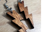 Load image into Gallery viewer, Koa Wood Lightning Bolt Earrings
