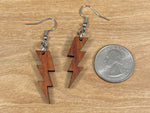 Load image into Gallery viewer, Koa Wood Lightning Bolt Earrings
