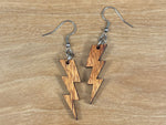 Load image into Gallery viewer, Koa Wood Lightning Bolt Earrings
