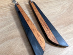 Load image into Gallery viewer, Acrylic and Koa Wood Earrings Black pearl
