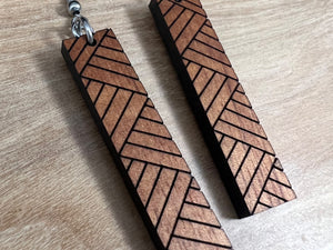 Koa Lauhala Earrings (short)