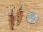 Load image into Gallery viewer, Koa Wood Lightning Bolt Earrings
