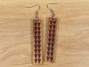 Engraved Koa Earrings