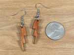 Load image into Gallery viewer, Koa Wood Lightning Bolt Earrings
