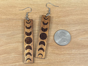 Koa Moon Phase Earrings