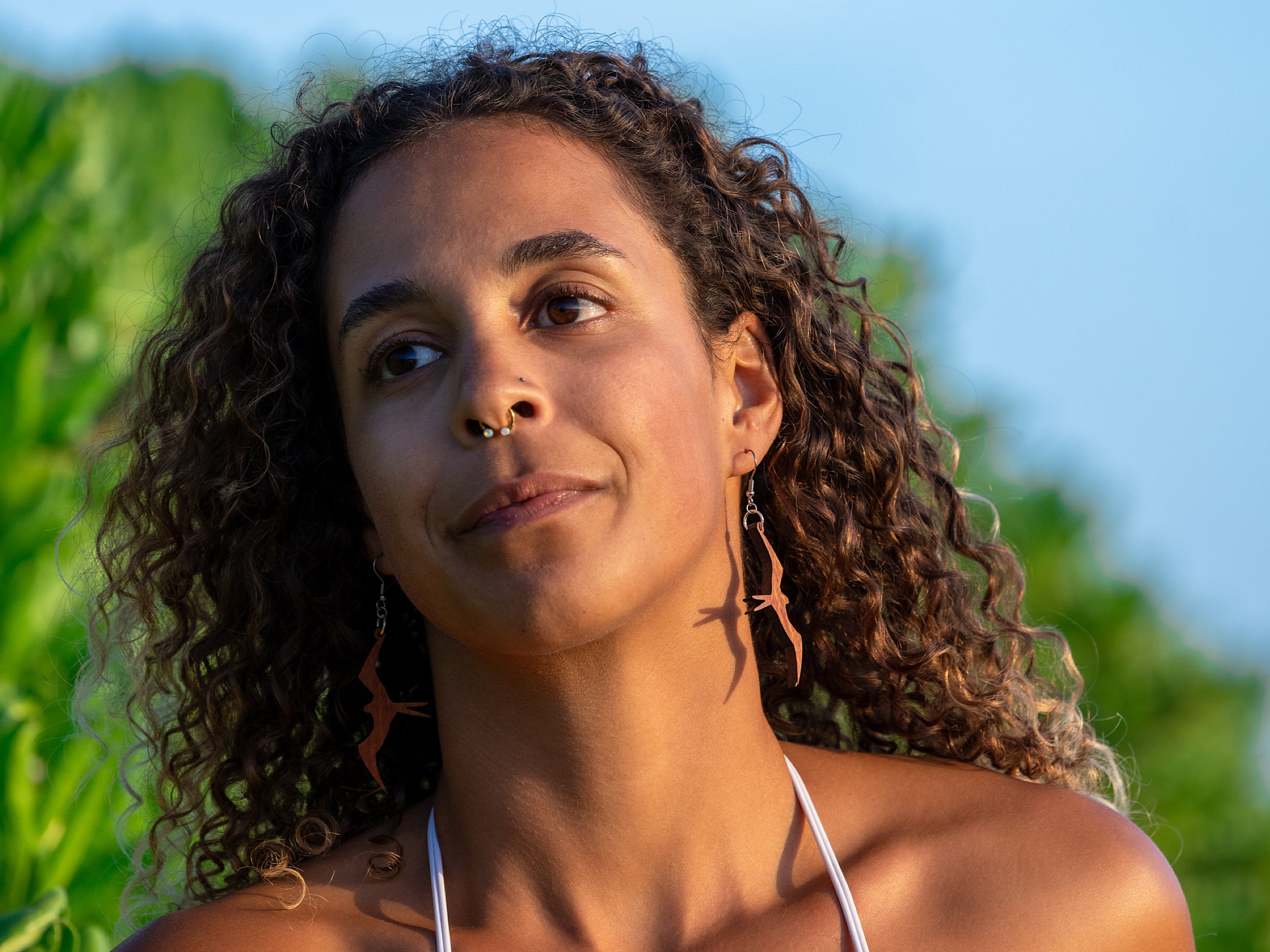 Koa Iwa Bird Earrings