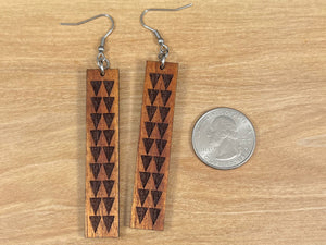 Engraved Koa Earrings