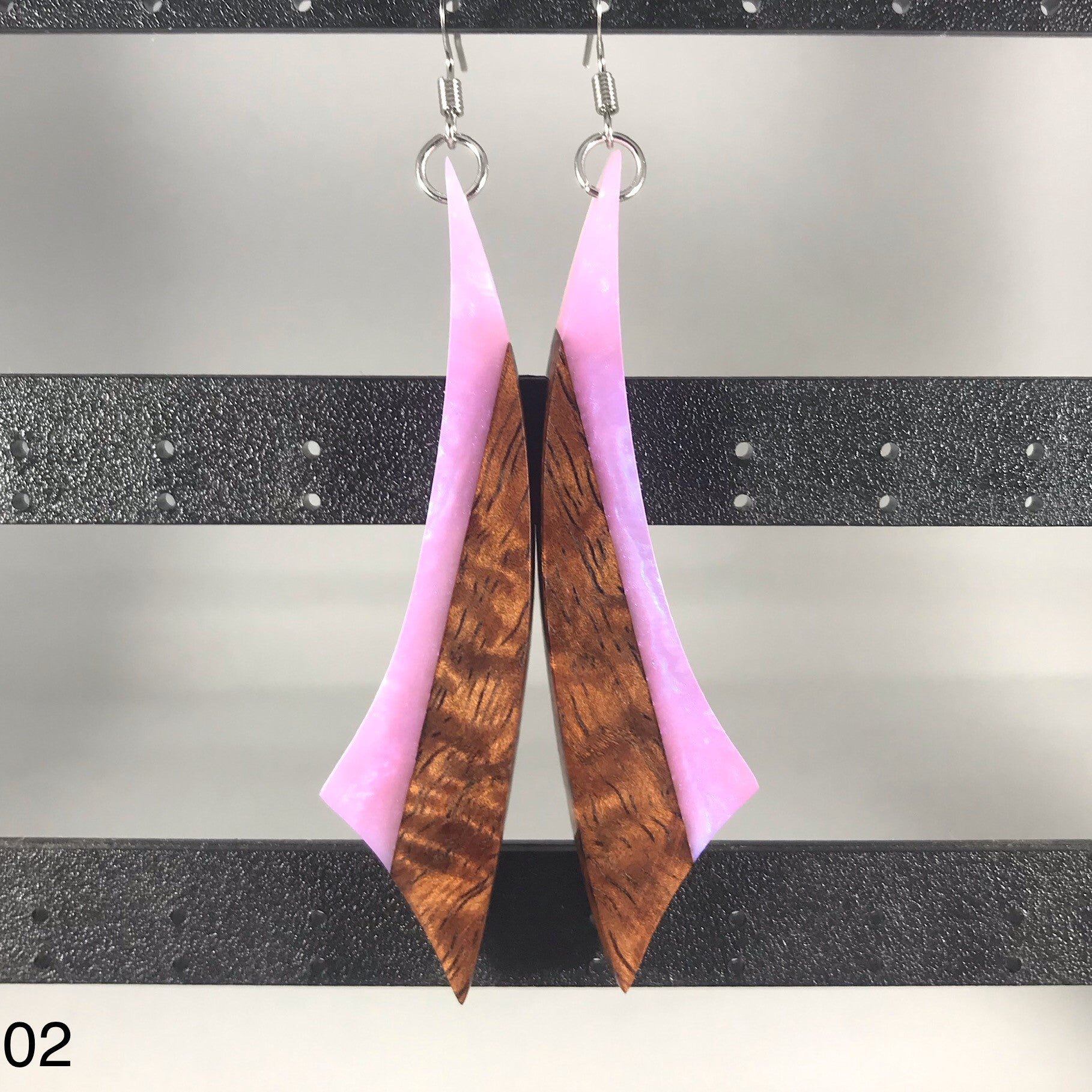 Handmade Koa and Resin Earrings