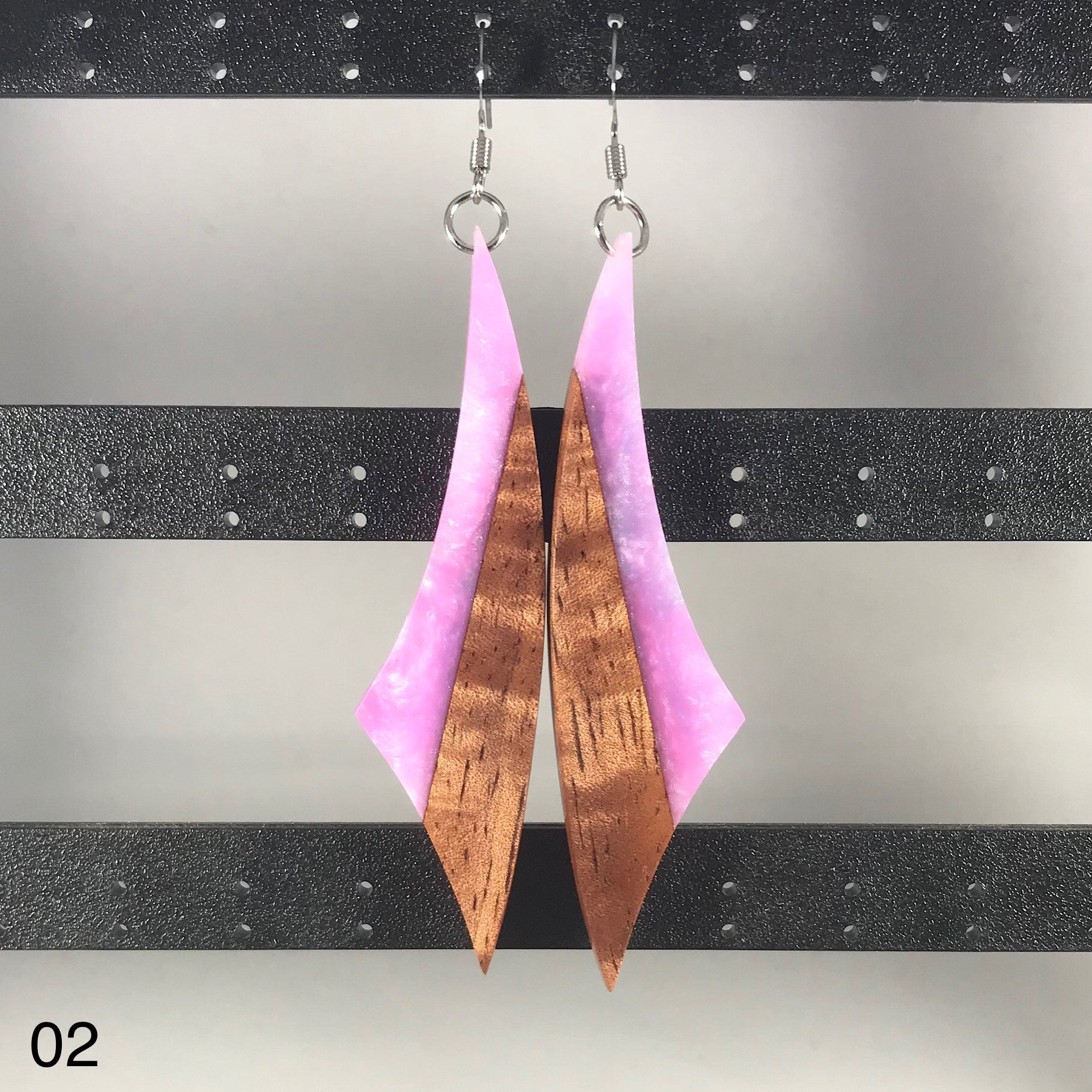 Handmade Koa and Resin Earrings