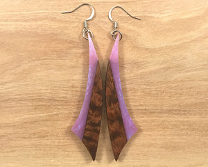 Handmade Koa and Resin Earrings