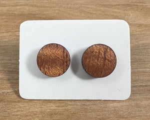 Koa round stud earrings 10mm