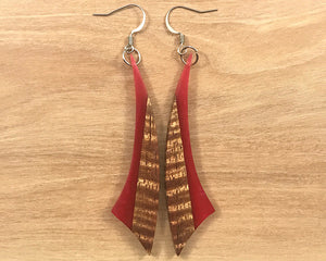 Handmade Koa and Resin Earrings