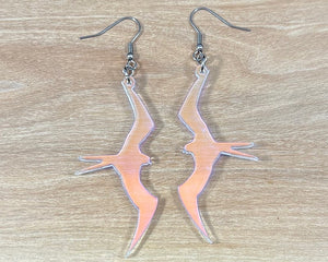 Rainbow Iridescent Acrylic Iwa Earrings