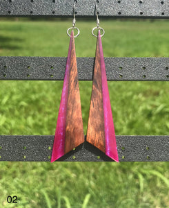 Handmade Koa and Resin Earrings