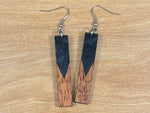 Load image into Gallery viewer, Acrylic and Koa Wood Earrings Black Pearl
