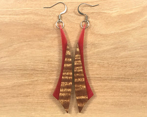 Handmade Koa and Resin Earrings