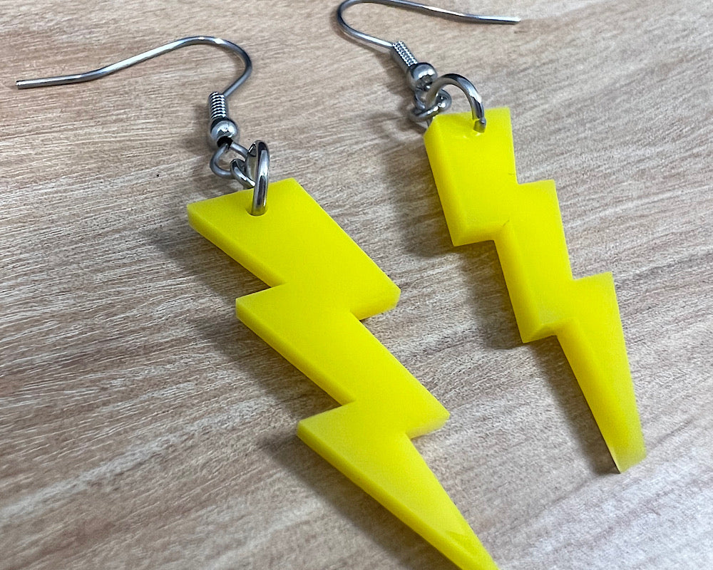 Acrylic Lightning Bolt Earrings