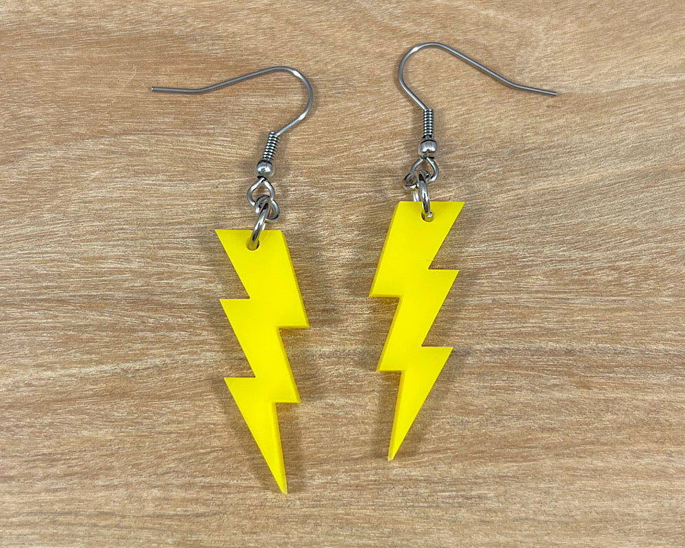 Acrylic Lightning Bolt Earrings