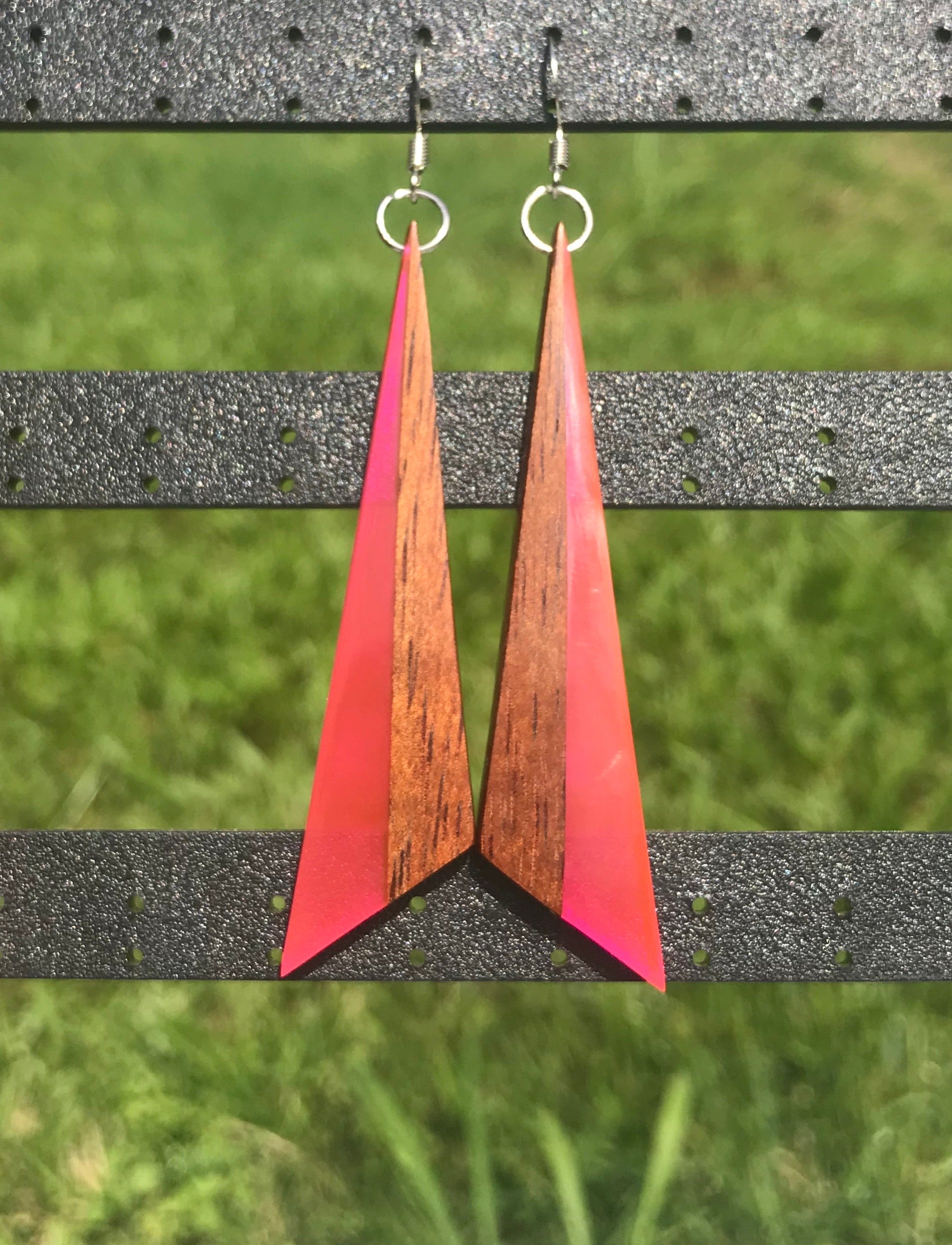 Handmade Koa and Resin Earrings