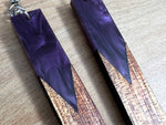 Load image into Gallery viewer, Acrylic and Koa Wood Earrings Purple Pearl
