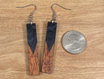 Load image into Gallery viewer, Acrylic and Koa Wood Earrings Black Pearl
