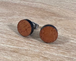 Load image into Gallery viewer, Koa round stud earrings 10mm
