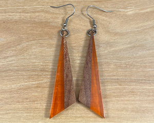 Handmade Koa and Resin Earrings