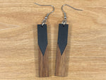 Load image into Gallery viewer, Acrylic and Walnut Wood Earrings Black Pearl
