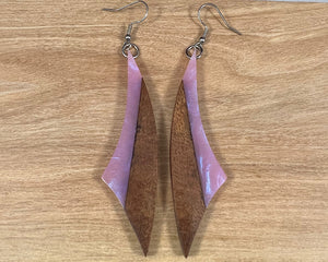 Handmade Koa and Resin Earrings