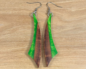 Handmade Koa and Resin Earrings