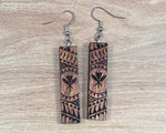 Load image into Gallery viewer, Koa Engraved Earrings (short)
