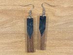 Load image into Gallery viewer, Acrylic and Walnut Wood Earrings Black Pearl
